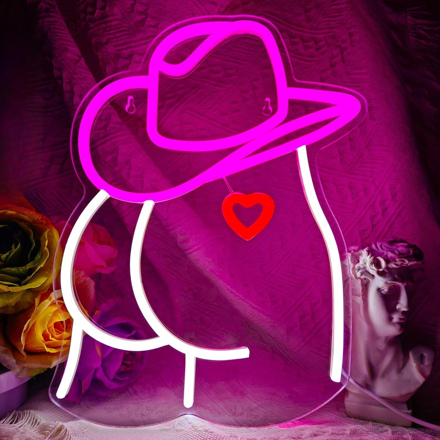 Party Games For Christmas - Cowgirl Neon Sign Dimmable LED Light