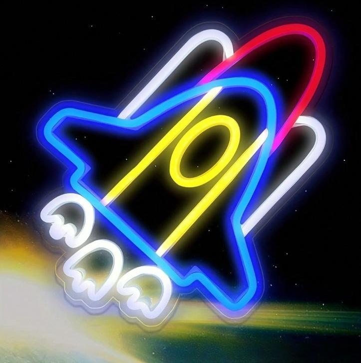 Party Games Kids - Rocket Neon Sign USB Neon Lights