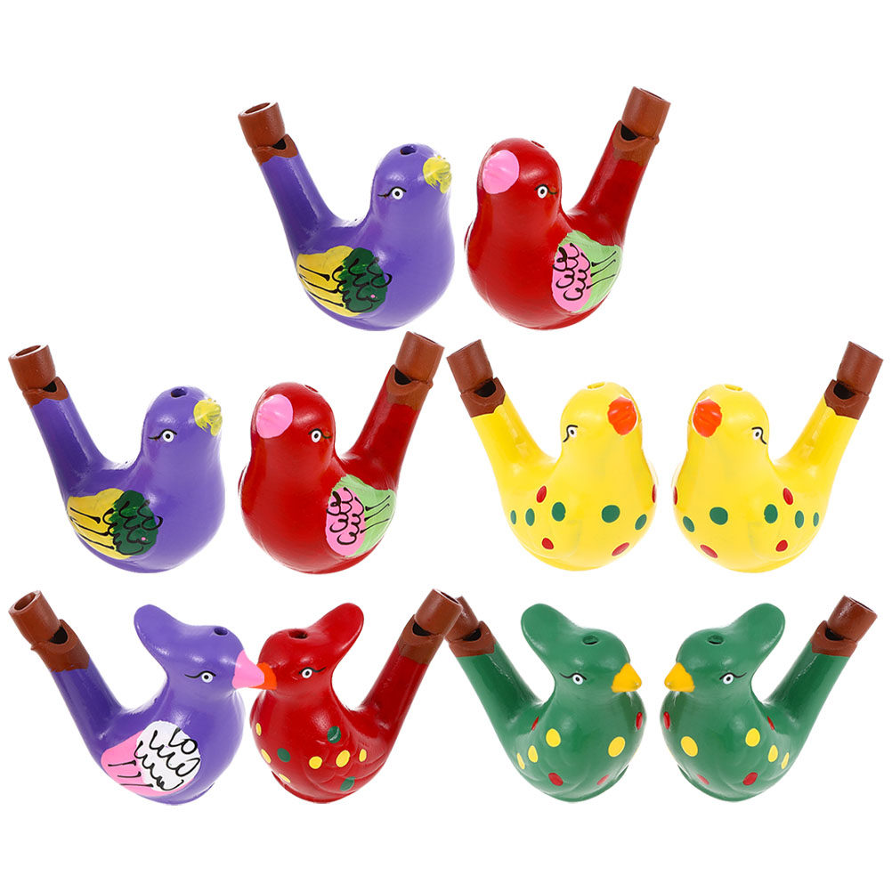 Party Games Group - 10Pcs Hand Painted Ceramic Water Bird