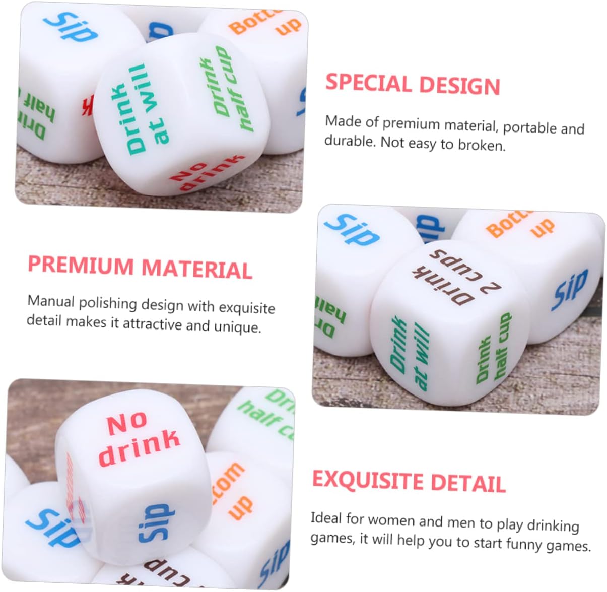 12Pcs Drinking Dice Rolling De - Party Games Bachelorette reseña y precio