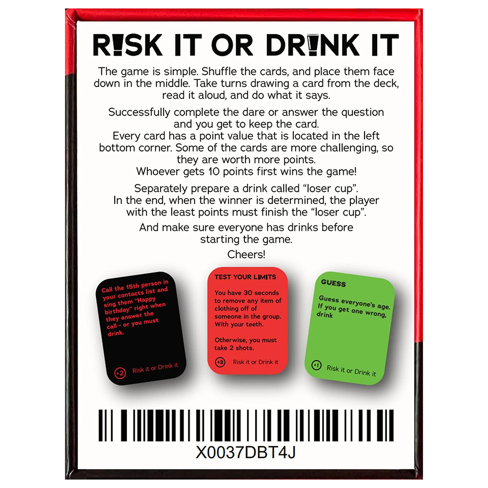 Risk It Or Drink It Fun Party  - Party Games Adults Drinking reseña y precio