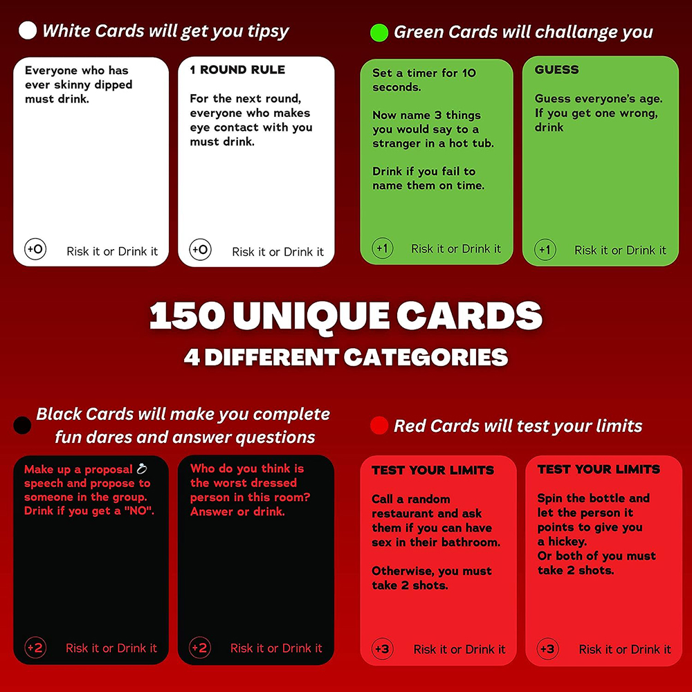 Risk It Or Drink It Fun Party  - Party Games Adults Drinking reseña y precio