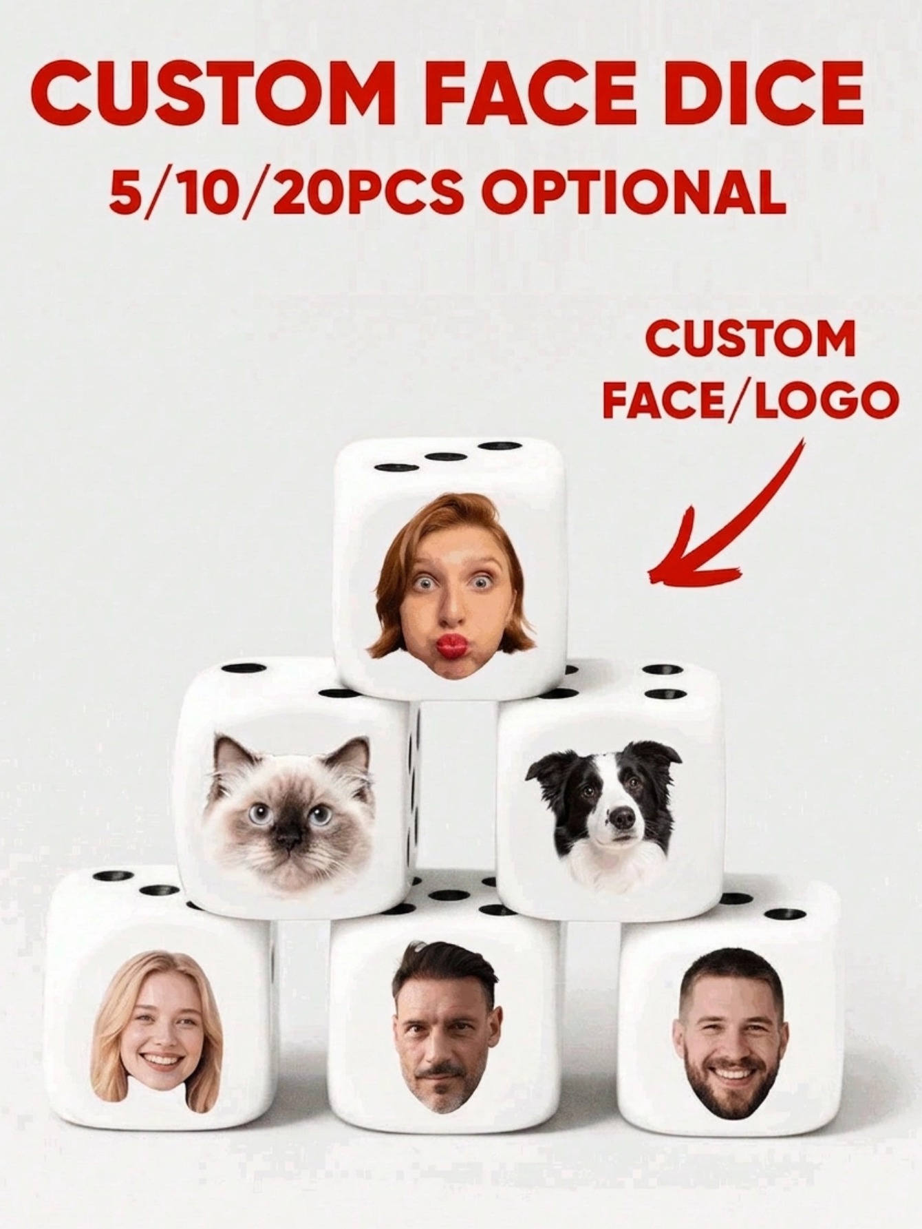 Custom Face Dice Personalized  - Party Games For Christmas reseña y precio