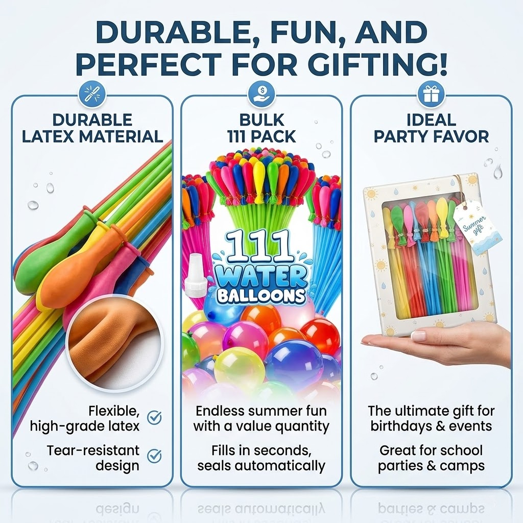 111Pcs Quick Fill Water Balloo - Quick Games Party reseña y precio