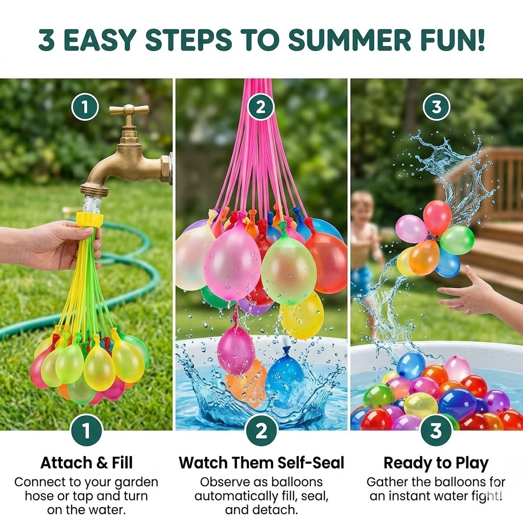 111Pcs Quick Fill Water Balloo - Quick Games Party reseña y precio