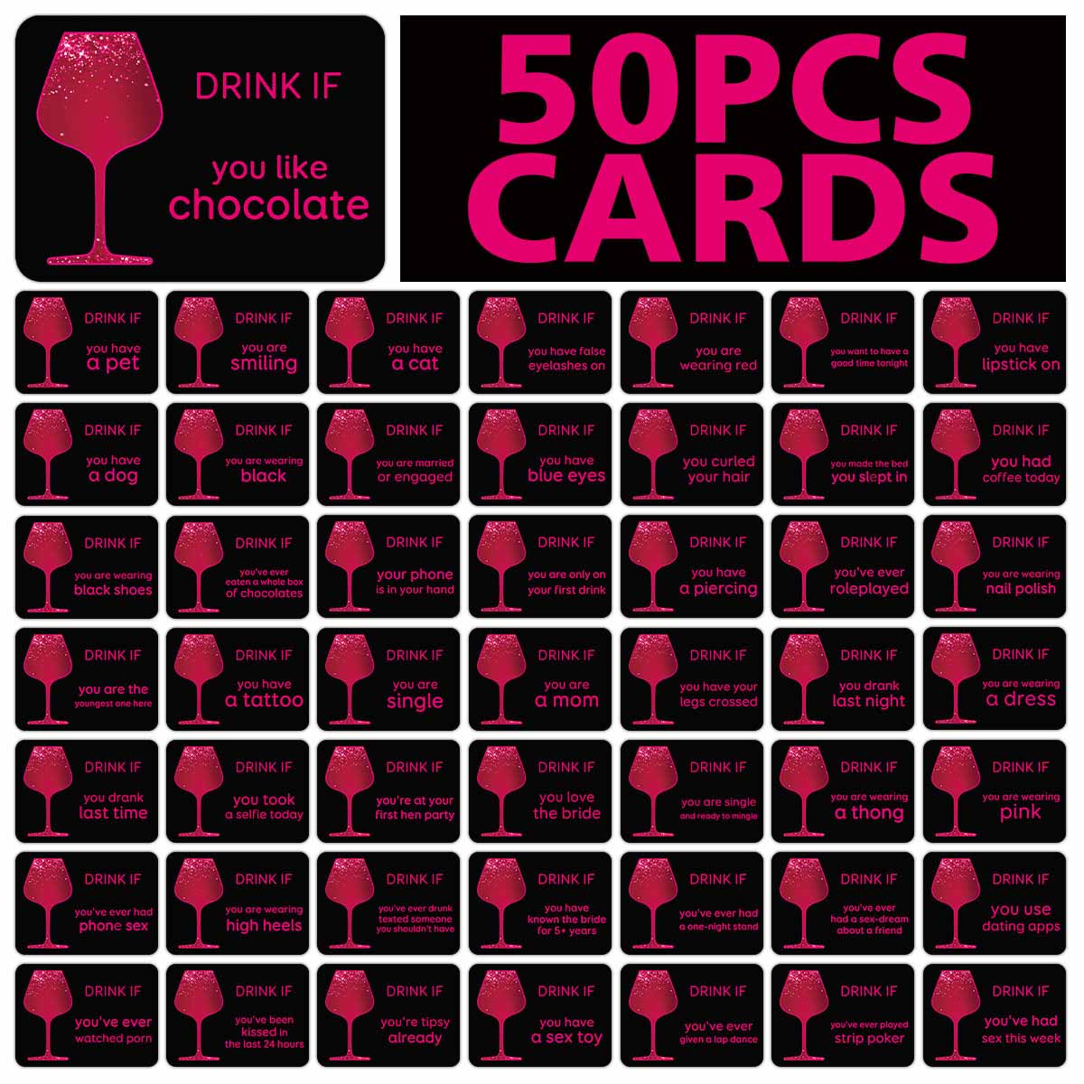 50pcs Bachelorette Party Drink - Party Games Bachelorette reseña y precio