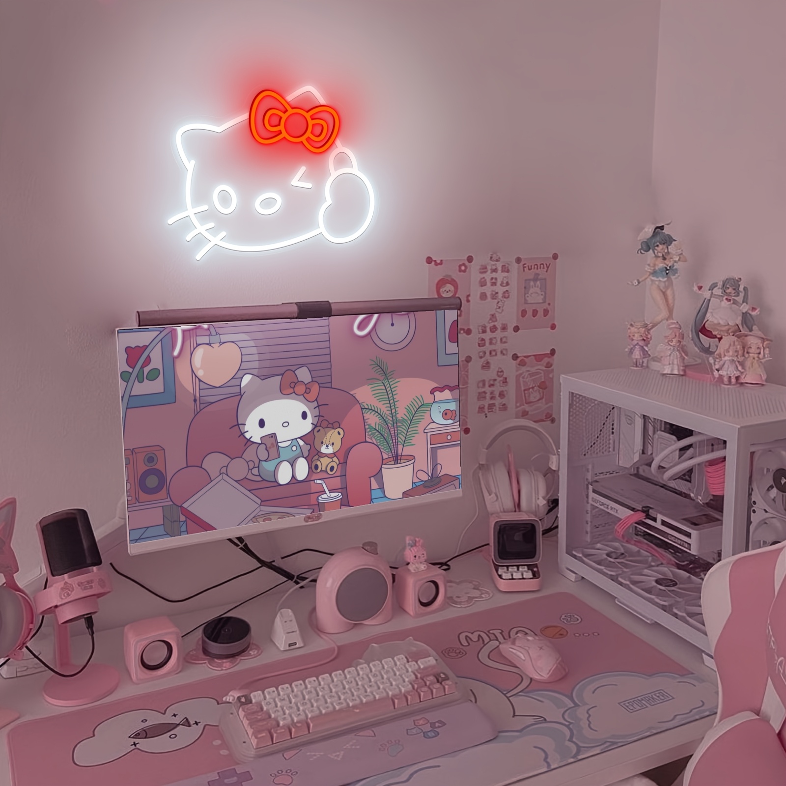 Hello Kitty LED Neon Sign Wall - Play Friends Party Games reseña y precio