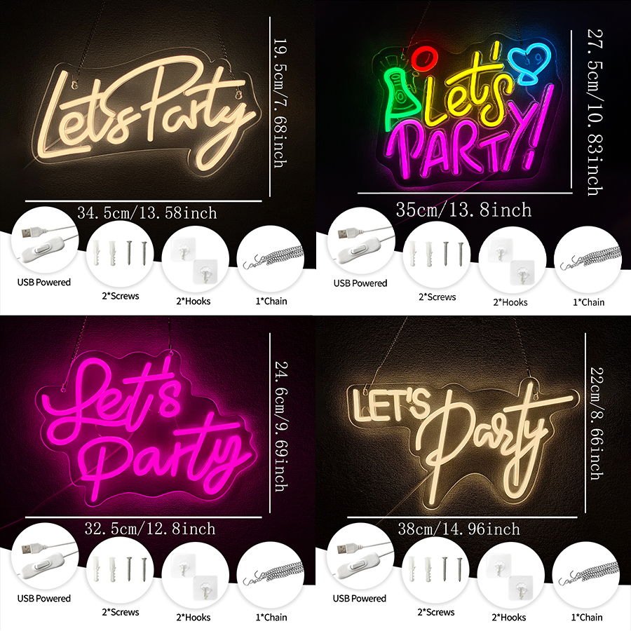 Let'S Party Series Neon Sign F - Party Games Bachelorette reseña y precio