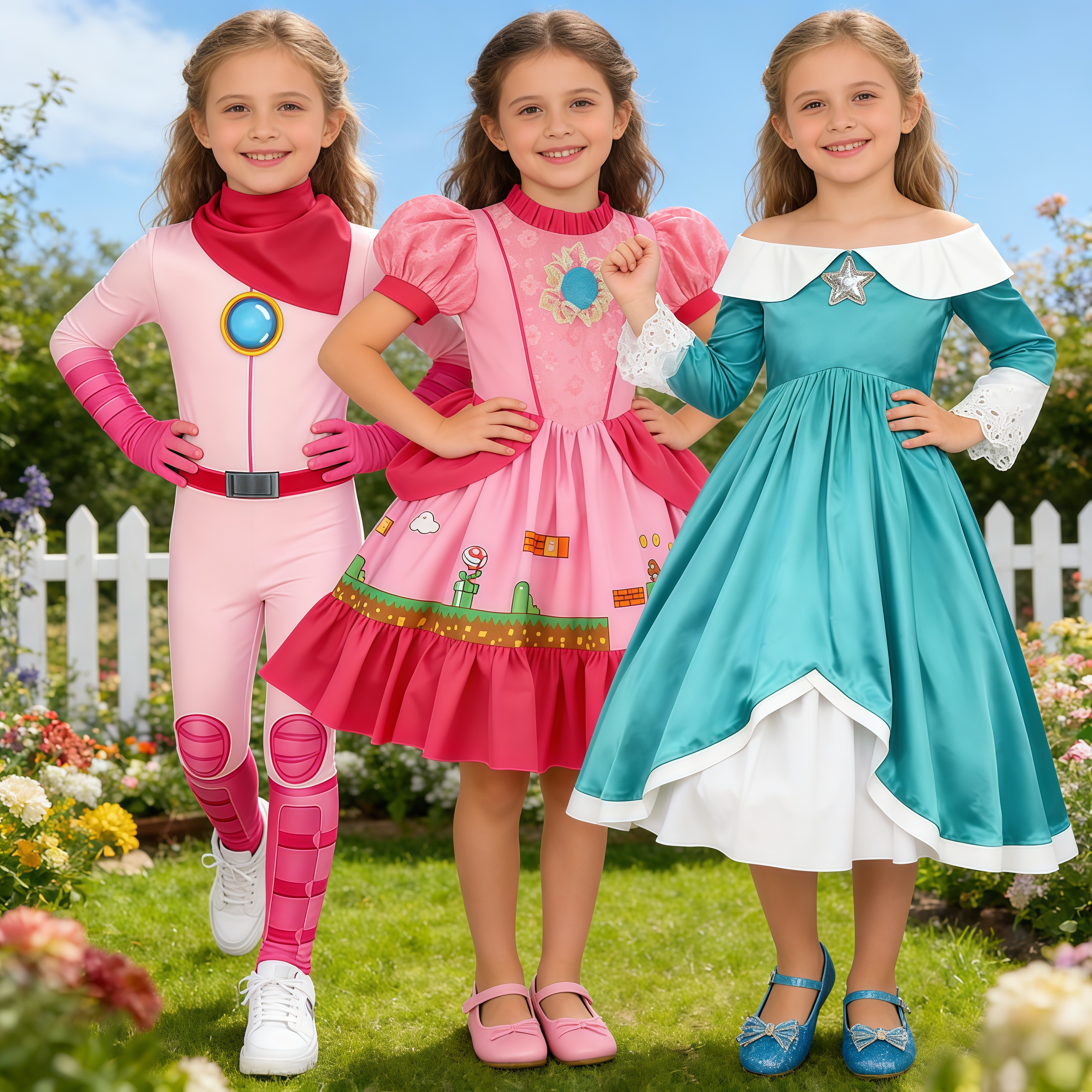 Girls Peach Princess Jumpsuit  - Party Games Group reseña y precio