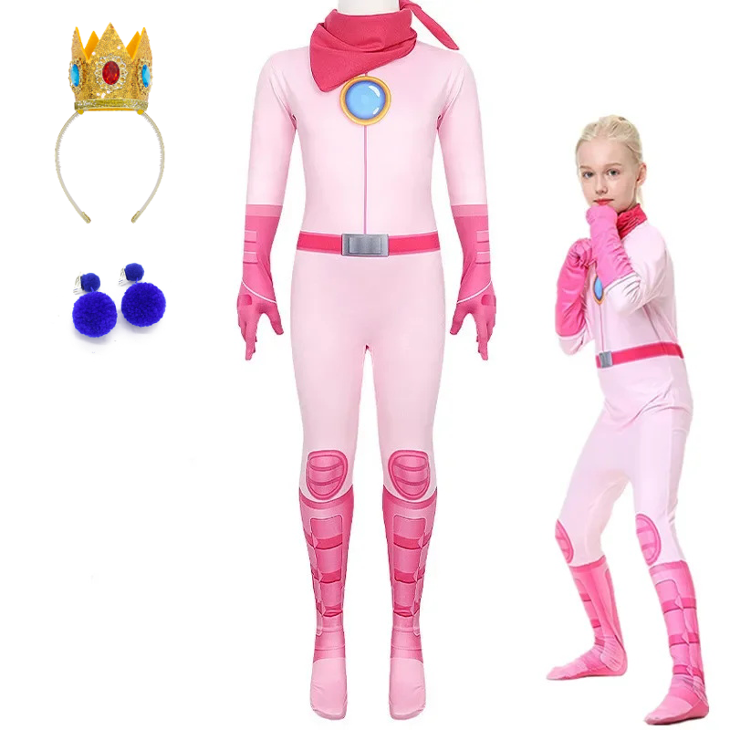 Girls Peach Princess Jumpsuit  - Party Games Group reseña y precio