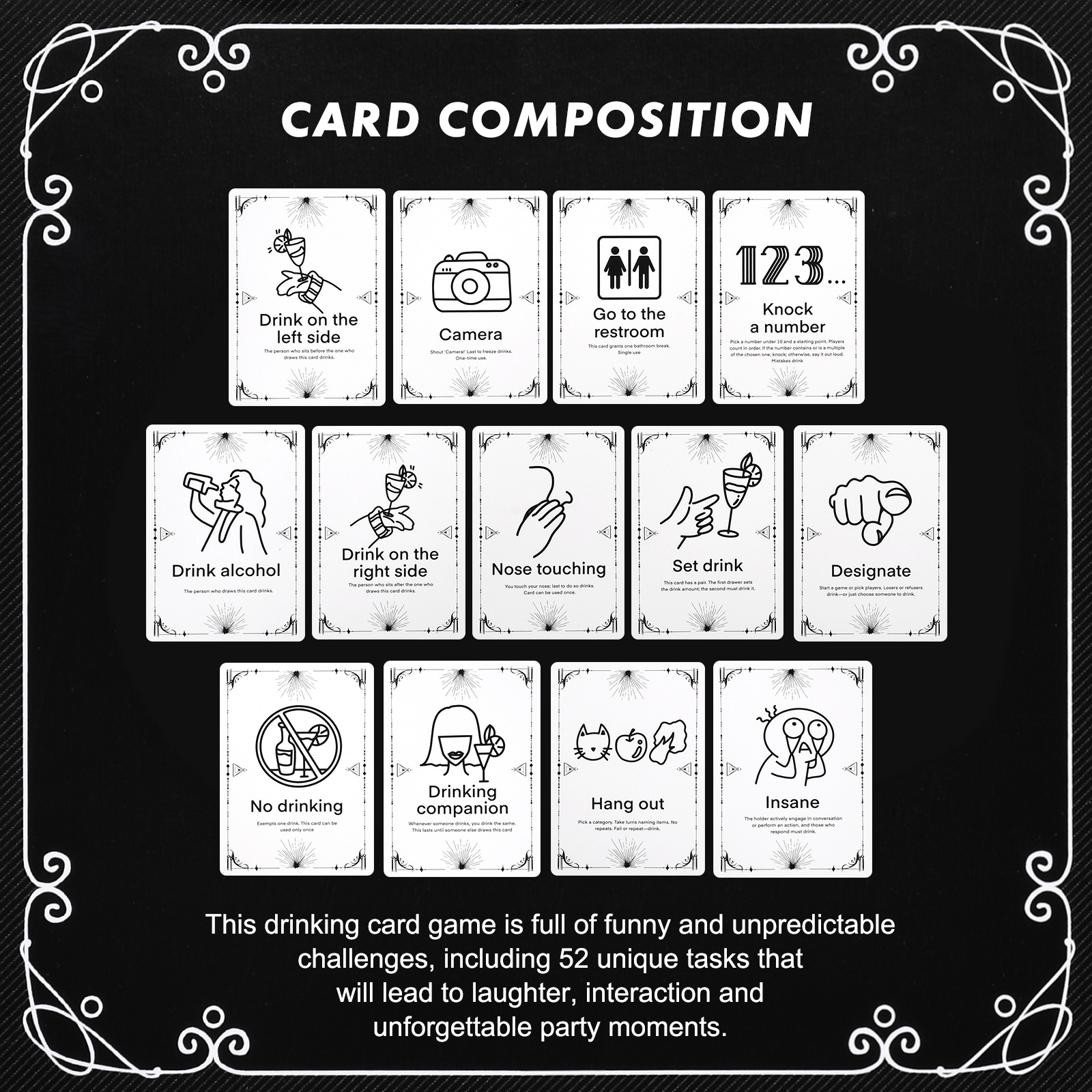 Adult Drinking Game Cards – 52 - Party Games Adults Drinking reseña y precio