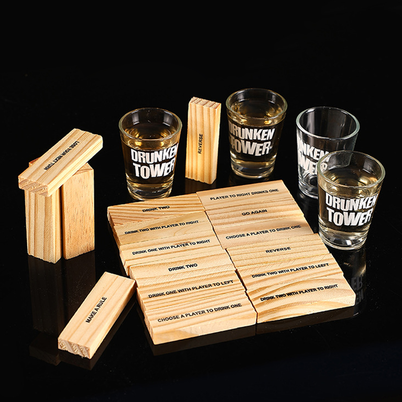 Wooden Stacking Drinking Game  - Party Games Adults Drinking reseña y precio