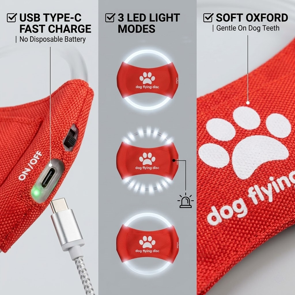 LED Glow Dog Flying Disc USB R - Frisbee Freestyle Disc reseña y precio